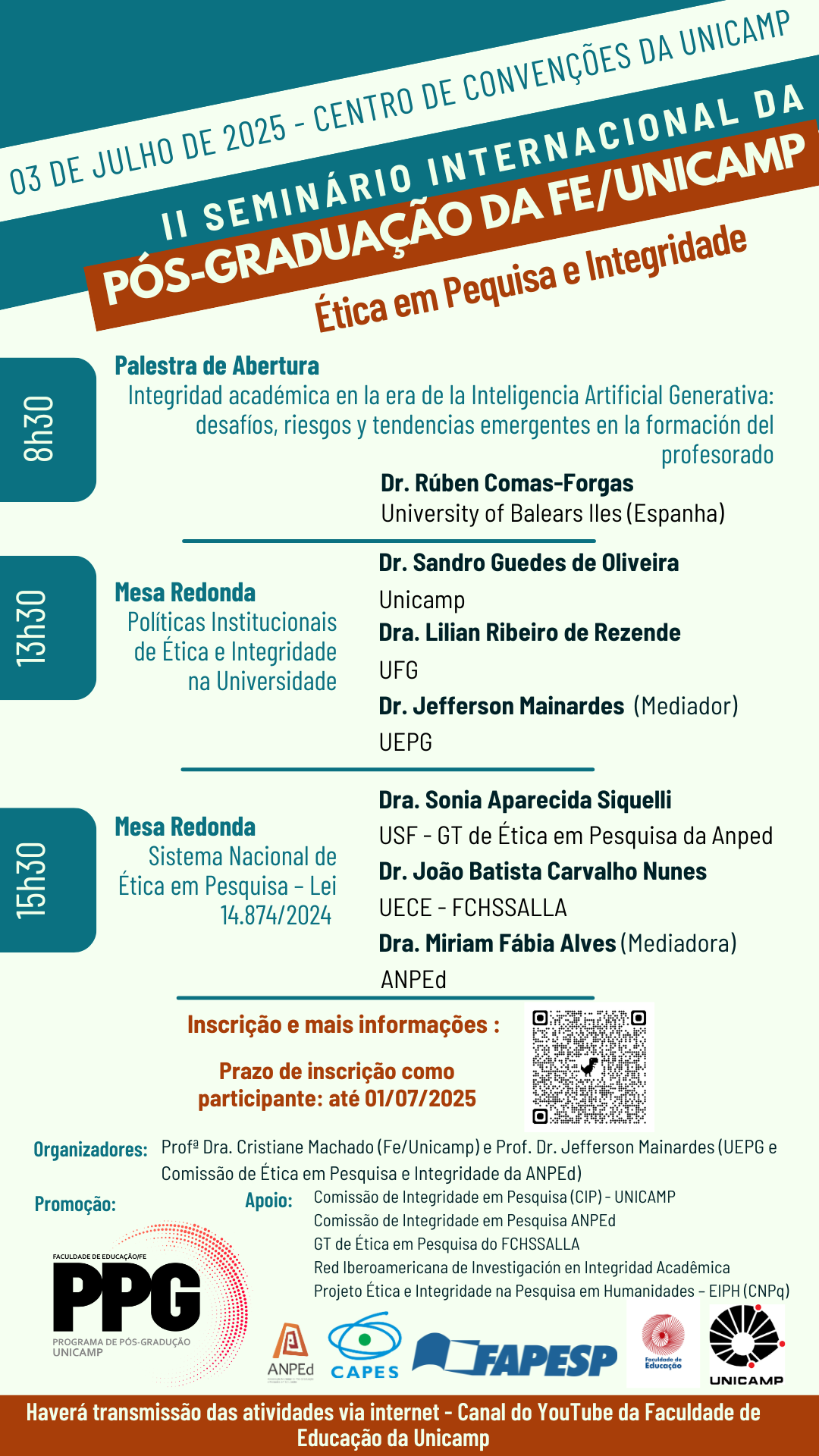 Banner do II Seminário Internacional da Pós-Graduação da FE/UNICAMP