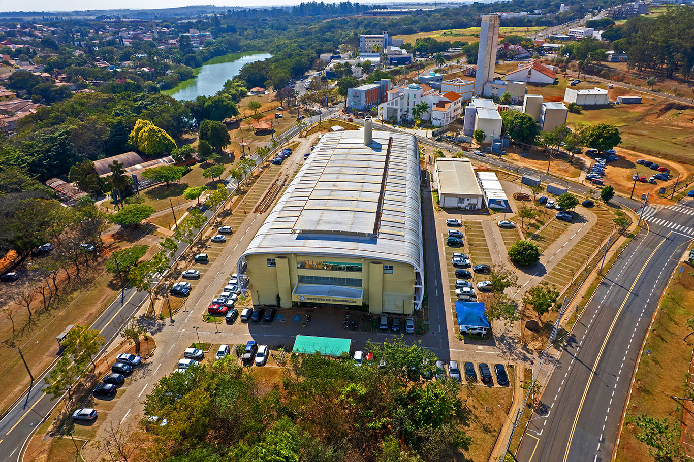 Imagem aerea do Instituto de Geociências da Unicamp